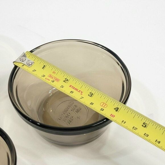 Set of 4 Vintage Anchor Hocking Custard Amber Smoke Glass 1034 Custard C… - Picture 9 of 9